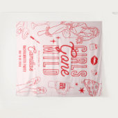 Girls Gone Mild Spa Pajama Bachelorette Party タペストリー (正面(横))