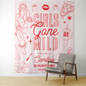 Girls Gone Mild Spa Pajama Bachelorette Party タペストリー (インサイチュ)