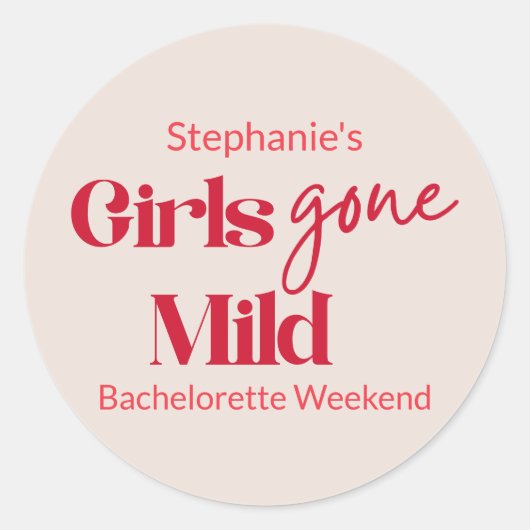 Girls Gone Mild Stylish Bachelorette Beach Weekend ラウンドシール (正面)