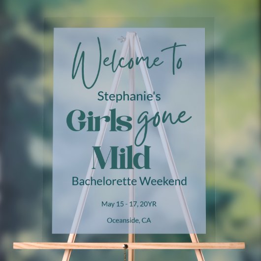 Girls Gone Mild Unique Bachelorette Beach Weekend アクリルサイン (ニュートラル)