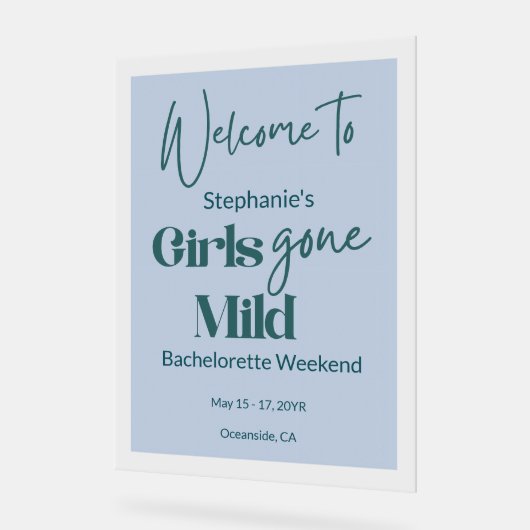 Girls Gone Mild Unique Bachelorette Beach Weekend アクリルサイン (傾斜)