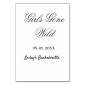 Girls Gone wild Bachelorette party name date bride テーブルナンバー (裏面)