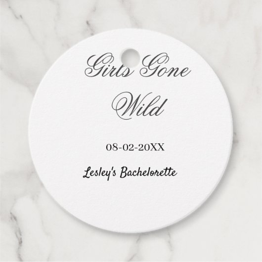 Girls Gone wild Bachelorette party name date bride フェイバータグ (正面)