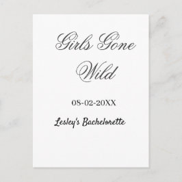 Girls Gone wild Bachelorette party name date bride ポストカード