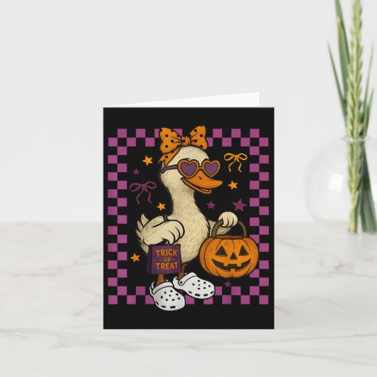 Girls Goose Halloween Spooky Goosey Silly Goose Pu カード (正面)