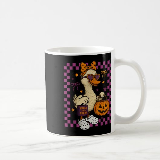 Girls Goose Halloween Spooky Goosey Silly Goose Pu コーヒーマグカップ (右)