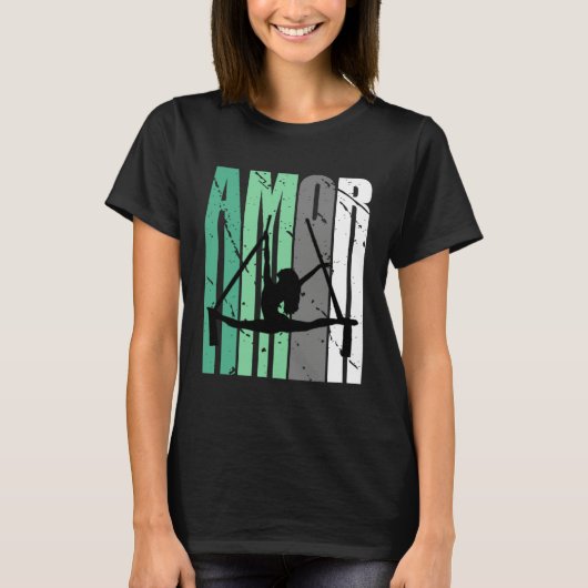 Girls Green Aerialist Distressed Amor Loves Inspir Tシャツ (正面)