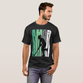 Girls Green Distressed Amor Loves Team Girl Inspir Tシャツ (正面フル)