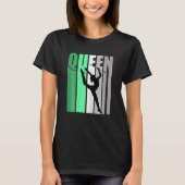 Girls Green Retro Rhythmic Gymnastics Queen Daught Tシャツ (正面)
