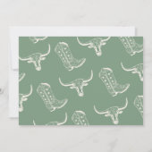 Girls Green Rodeo Wildと3歳の誕生日 招待状 (裏面)