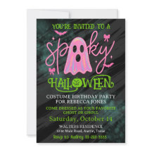 Girl's Halloween Birthday Party Invitation