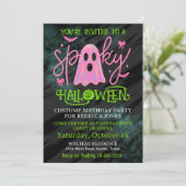 Girl's Halloween Birthday Party Invitation 招待状 (スタンド正面)