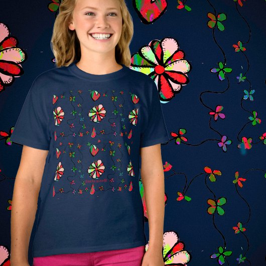 Girl's Happy., Joyfulハート&花Tシャツ Tシャツ
