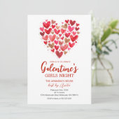 Girls hearts Galentine’s Night Party Valentine 招待状 (スタンド正面)