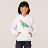 Girl's Hoodie (white) - Oak Treehopper (正面フル)
