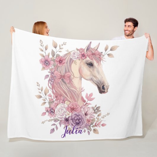 Girls Horse Pastel Fleece Blanket フリースブランケット (インサイチュ)