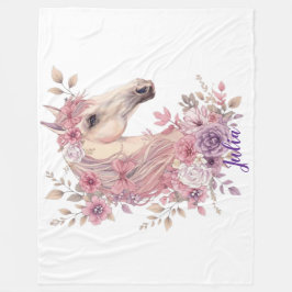 Girls Horse Pastel Fleece Blanket フリースブランケット