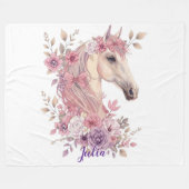 Girls Horse Pastel Fleece Blanket フリースブランケット (正面(横))