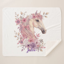Girls Horse Pastel Sherpa Blanket シェルパブランケット