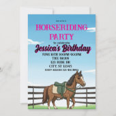Girl's Horse Riding Birthday Party 招待状 (正面)