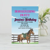 Girl's Horse Riding Birthday Party 招待状 (スタンド正面)