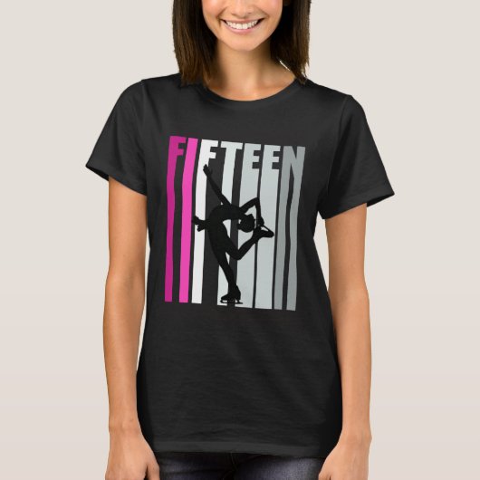 Girls Ice Skating Birthday 15th Ice Skater Queen F Tシャツ (正面)