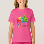 Girls' I'm Unique Chameleon T-Shirt - Vibrant Rain Tシャツ (正面)