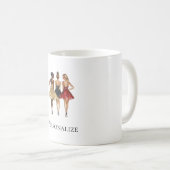 Girls in Glam Gold Black Red Dresses コーヒーマグカップ (正面右)