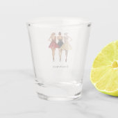 Girls in Glam Gold Black Red Dresses ショットグラス (裏面)