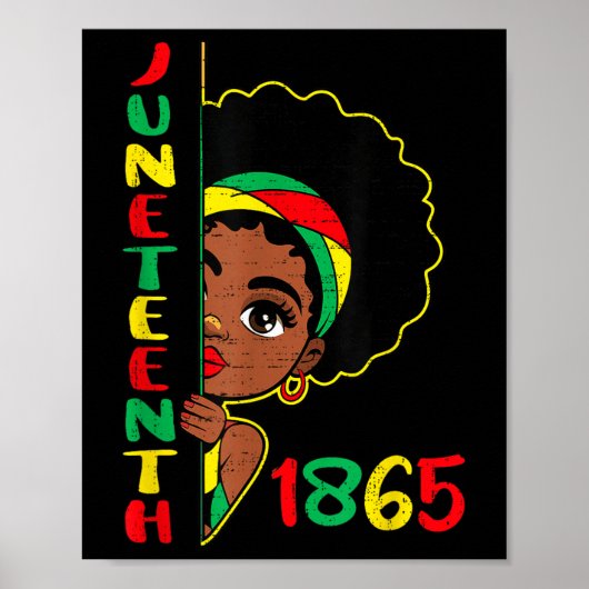 Girls Juneuch 1865 Freedom African 6月19日Pr ポスター (正面)