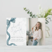 Girls Just Wanna Be 16 | Winter Bow Photo Birthday 招待状 (スタンド正面)