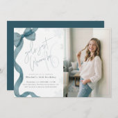 Girls Just Wanna Be 16 | Winter Bow Photo Birthday 招待状 (正面/裏面)