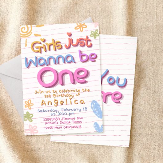 Girls Just Wanna Be One 誕生日 招待状