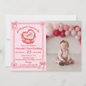 Girls Just Wanna Be One Birthday Party Invitation サンキューカード (正面)