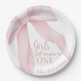Girls just wanna be One Pink Bow  ペーパープレート