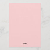 Girls Just Wanna Be One Pink Bow 1st Birthday 招待状 (裏面)