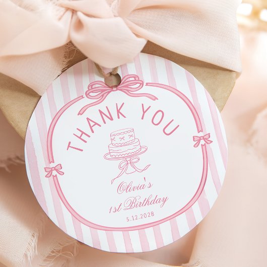 Girls Just Wanna be One Pink Bow Thank You フェイバータグ