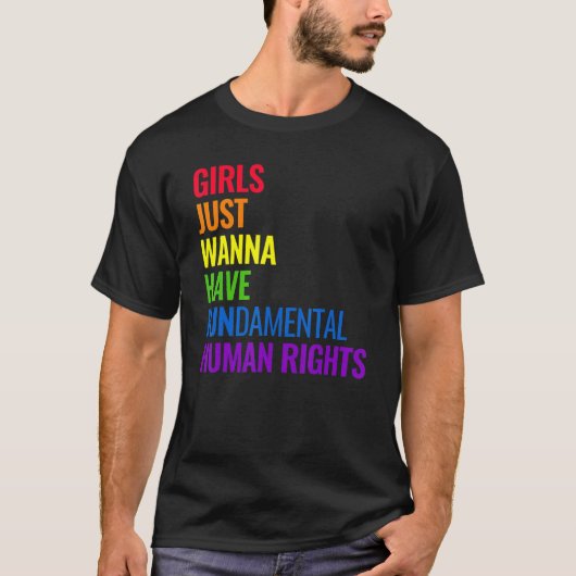 Girls Just Wanna Have Fundamental Human Rights Fem Tシャツ (正面)