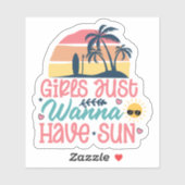 Girls Just Wanna Sun - Summer Vibes Sticker シール (シート)