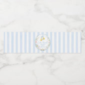 Girls Lemon Bow Blue Floral ペットボトルラベル (シングルラベル)