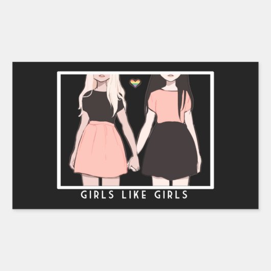 girls like girls 長方形シール (正面)