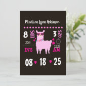 Girls llama写真誕生のお知らせ 招待状 (スタンド正面)