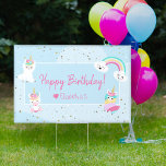 Girls Llamacorn Unicorn Happy Birthday Party Yard アウトドアサイン<br><div class="desc">Celebrate your little girl's birthday with this adorable custom llamacorn theme party banner outdoor yard sign. Sign has a blue cloud background, adorable llamas dressed as unicorns, a baby llamacorn, a rainbow, and gold glitter stars. The editable text says Happy Birthday and includes a spot for your little kid's name...</div>