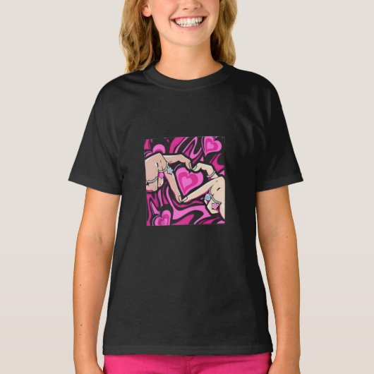 Girls Love Heart Tシャツ (正面)