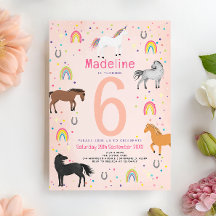 Girls Magical Cute Pastel Pink Unicorn Birthday