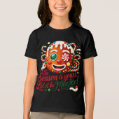 Girls' Magical Gingerbread Cookie Candy Christmas トライブレンドTシャツ (正面)