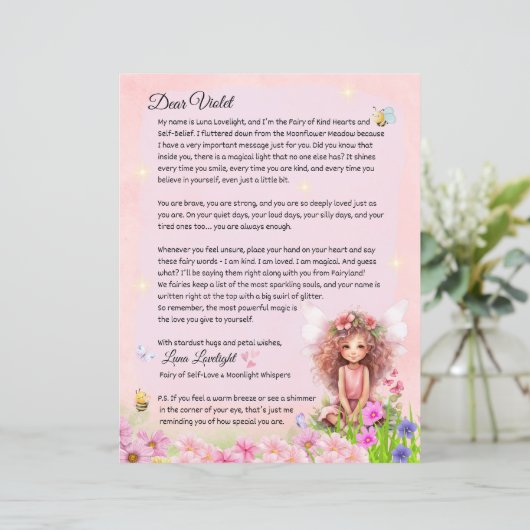 Girls Magical Self Belief Fairy Keepsake Letter (スタンド正面)