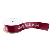 Girls Make It Hot–Bold Burgundy Feminine Aesthetic サテンリボン (リール)