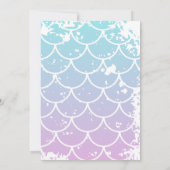 Girls Mermaid Photo Under the Sea 5誕生日 招待状 (裏面)