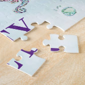 Girls Mermaid & Sea Animals パーソナライズされた Name ジグソーパズル (側面)